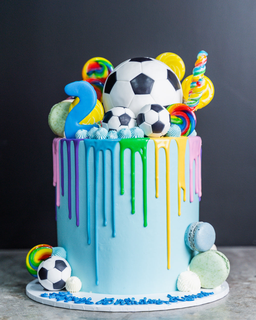 Rainbow Soccer Birthday Cake