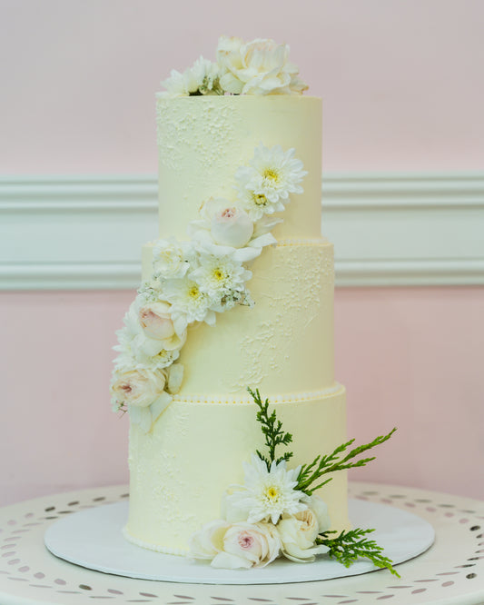 Cascading Flower Wedding Cake