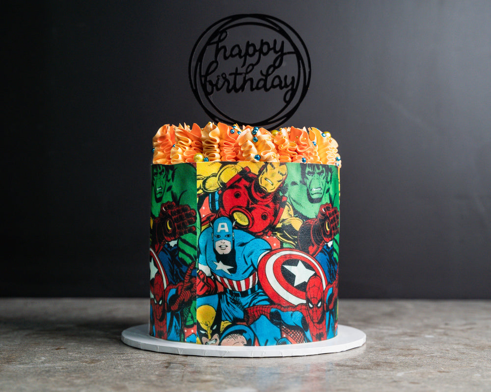 Marvel Wrap Birthday Cake