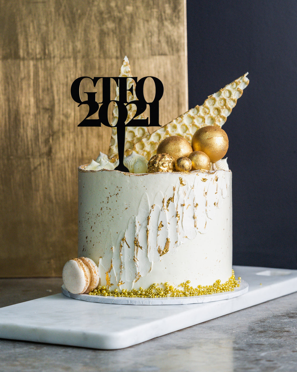 Golden Celebration Cake